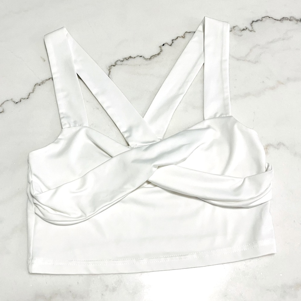 White bralette crop top size small